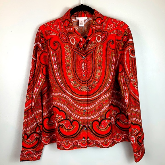 Isaac Mizrahi for Target Paisley Print Button Down Shirt NWOT - Picture 4 of 7